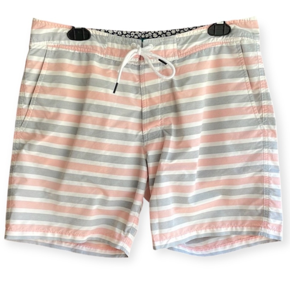Men's Bonobos Swim Trunks Boardshorts Striped Size 32 Nautical Coastal Vacation